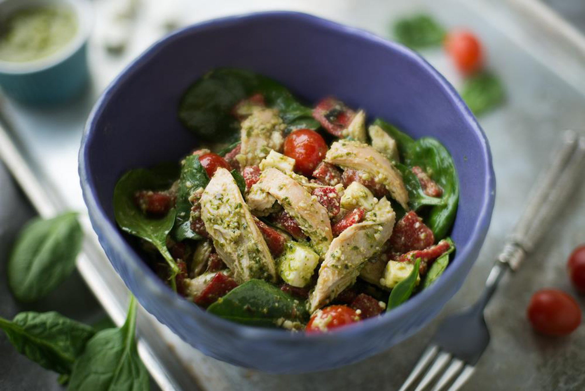 Chicken Salad With Baby Spinach